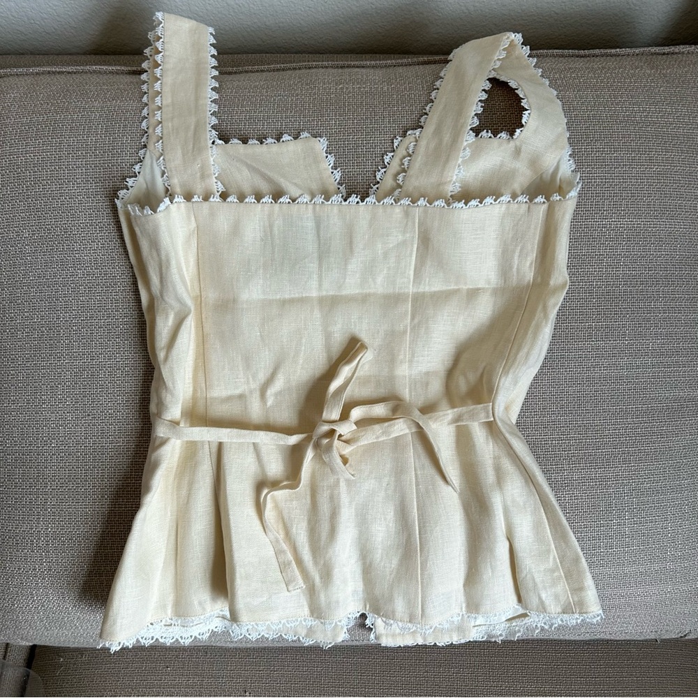 Reformation Cream Button-Front Corset Tank - Picture 9 of 11